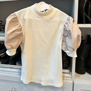 Zara puff sleeve mock neck top